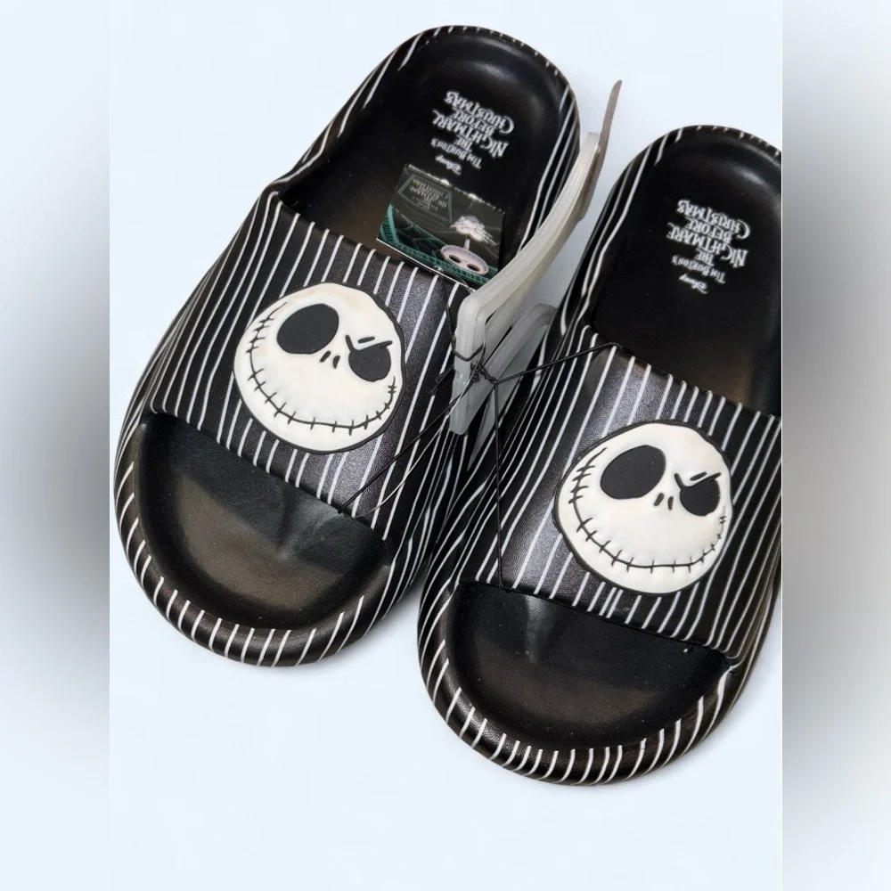 🎃 Disney Nightmare Before Christmas Men’s Slides Jack Skellington NWT Size 11